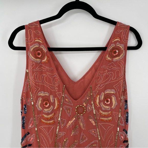 Free People Coral Beaded Mini Dress - Picture 8 of 12